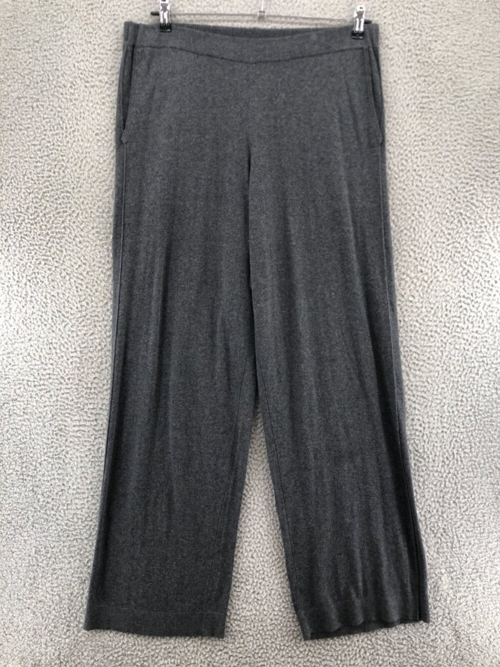 J Jill Pants Womens Large Pure Gray Stretch Wide Leg High Rise Trousers Pockets